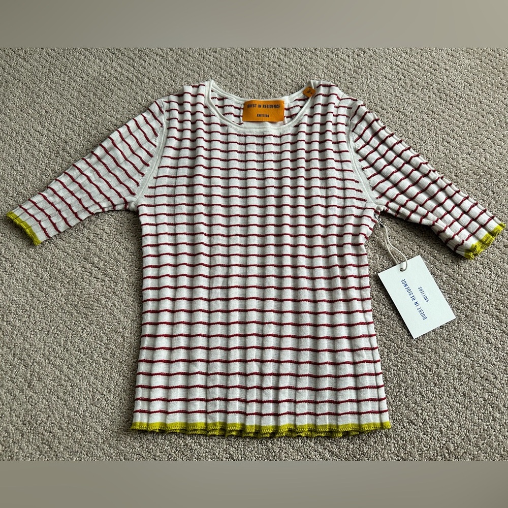 Guest in Residence Stripe Rib Tee